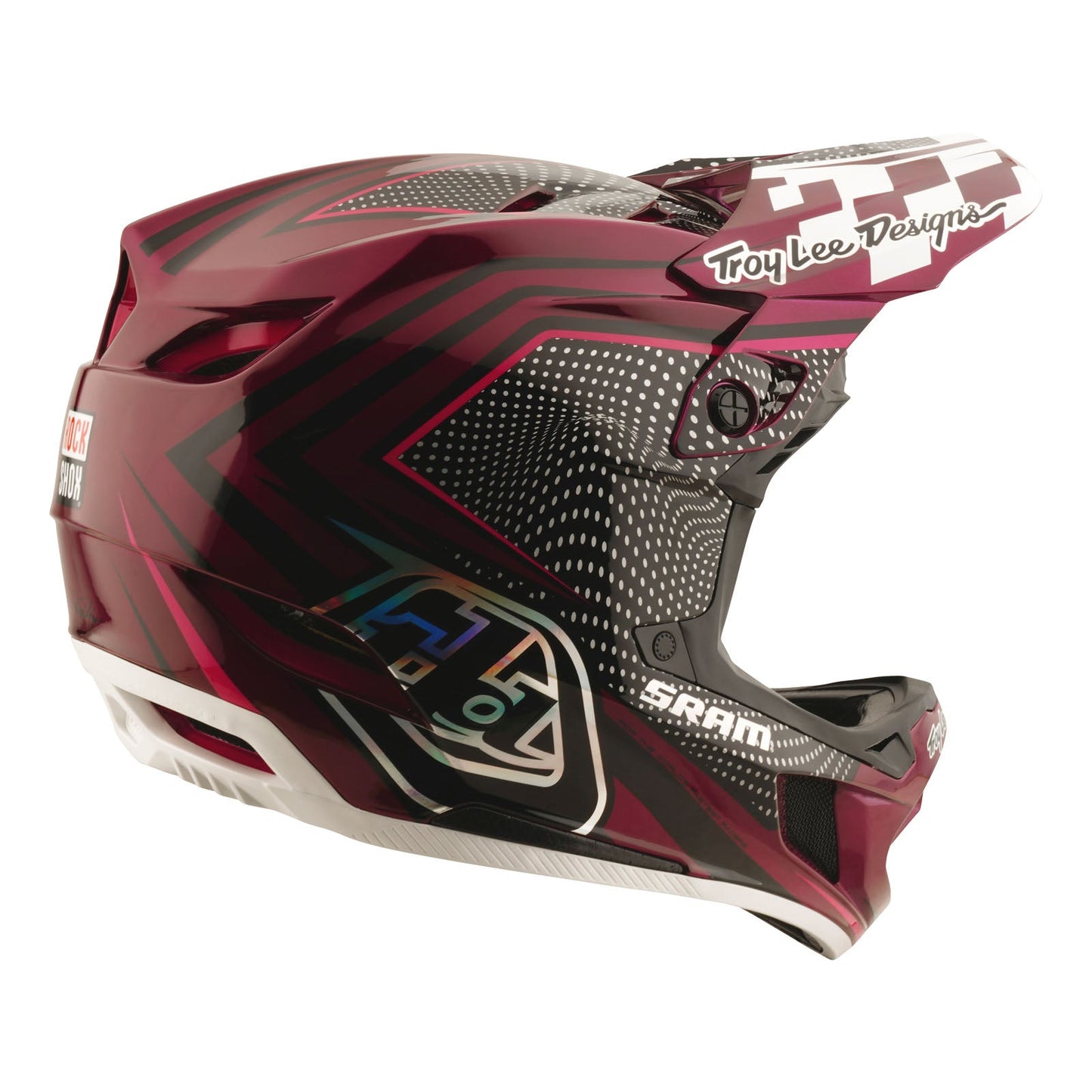 Casque D4 Carbon avec MIPS Troy Lee Designs X SRAM Radioscape Noir/Berry