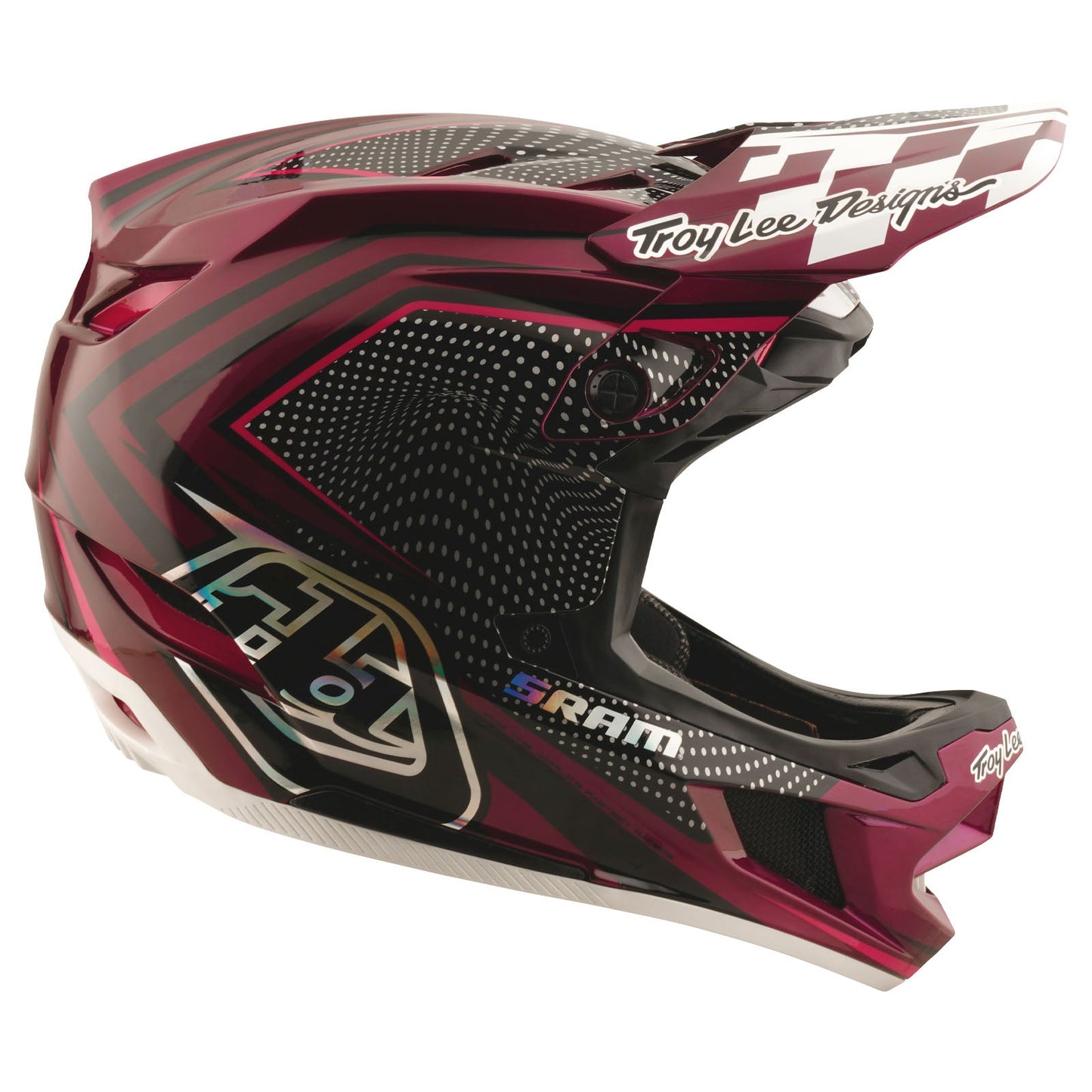 Casque D4 Carbon avec MIPS Troy Lee Designs X SRAM Radioscape Noir/Berry