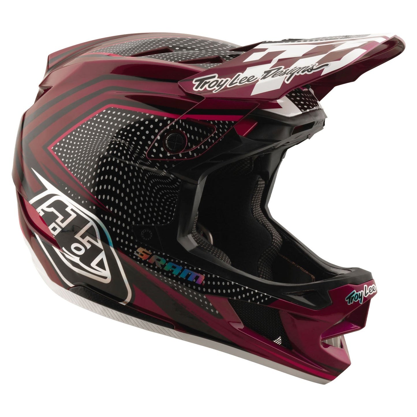 Casque D4 Carbon avec MIPS Troy Lee Designs X SRAM Radioscape Noir/Berry