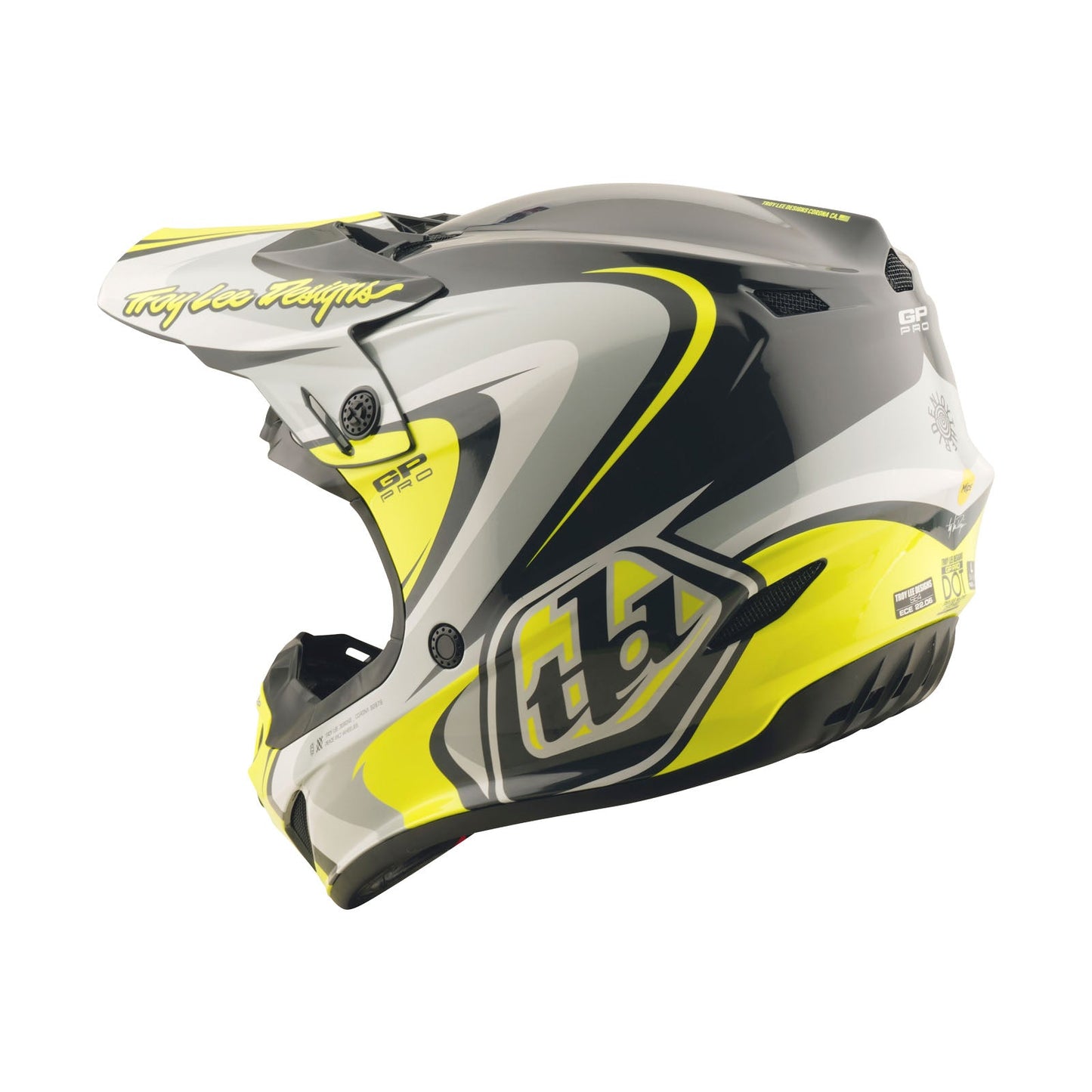GP Pro Helmet Crossover Gray / Flo Yellow